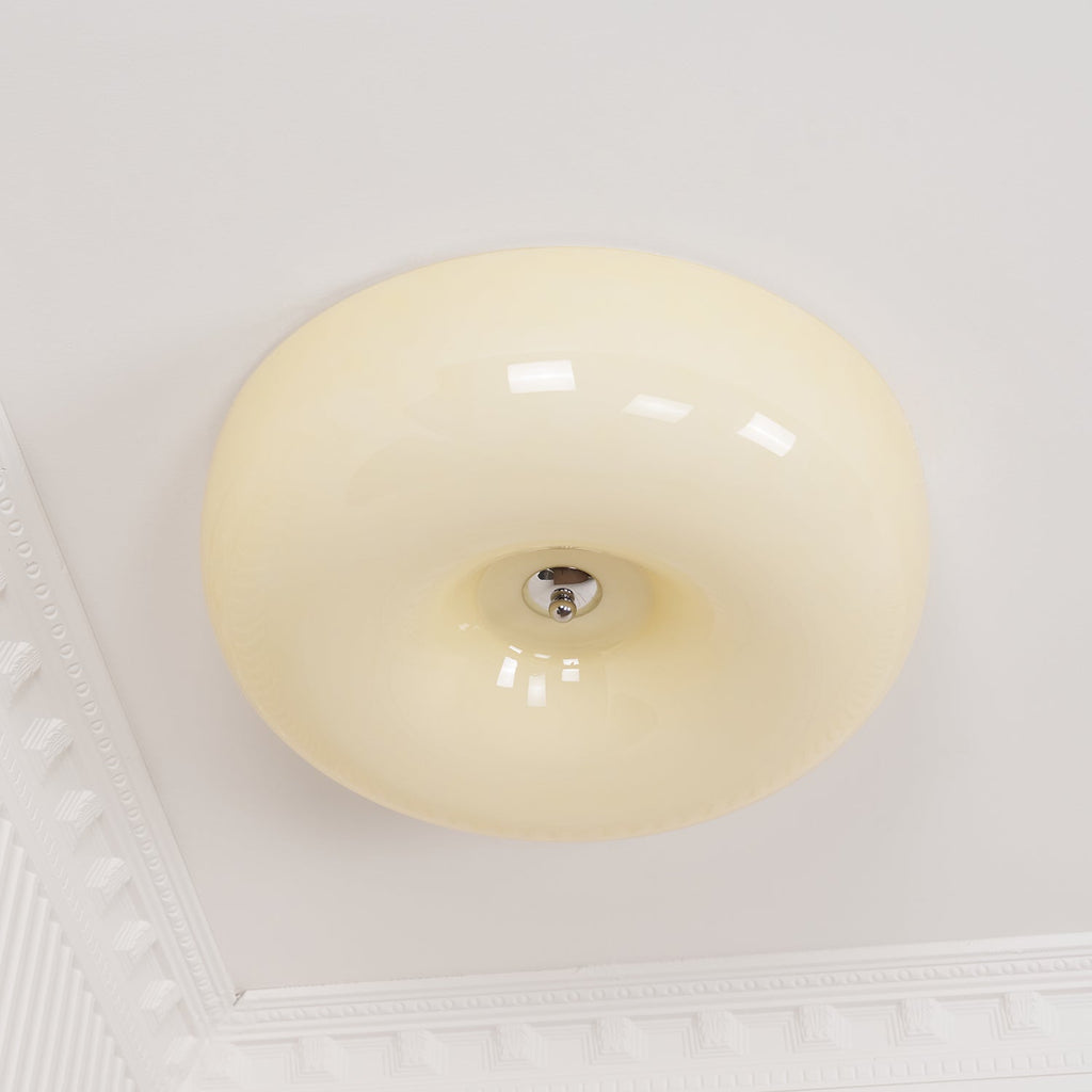 Cream Pudding Ceiling Light, Mouth-Blown Matt Glass, LED, Dimmable