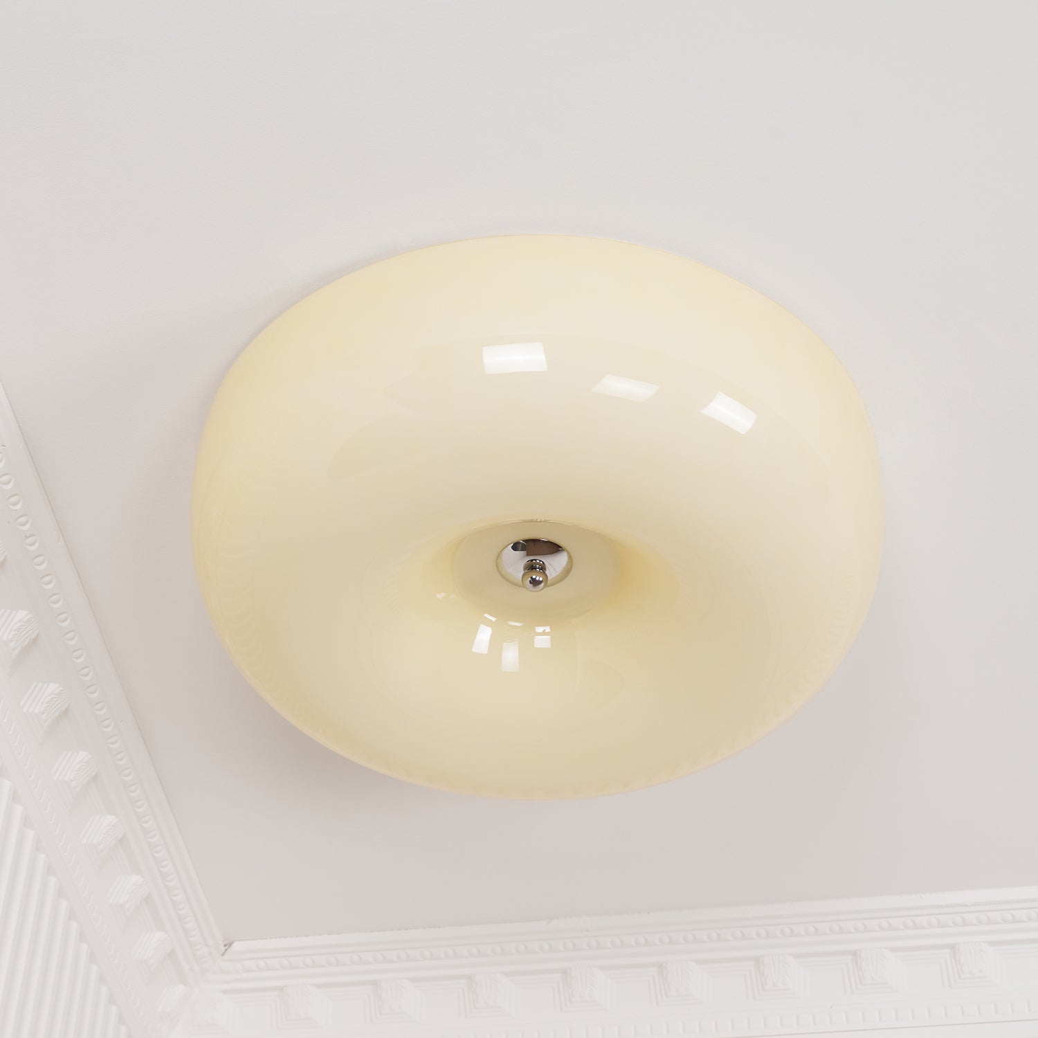 Cream Pudding Ceiling Light, Mouth-Blown Matt Glass, LED, Dimmable