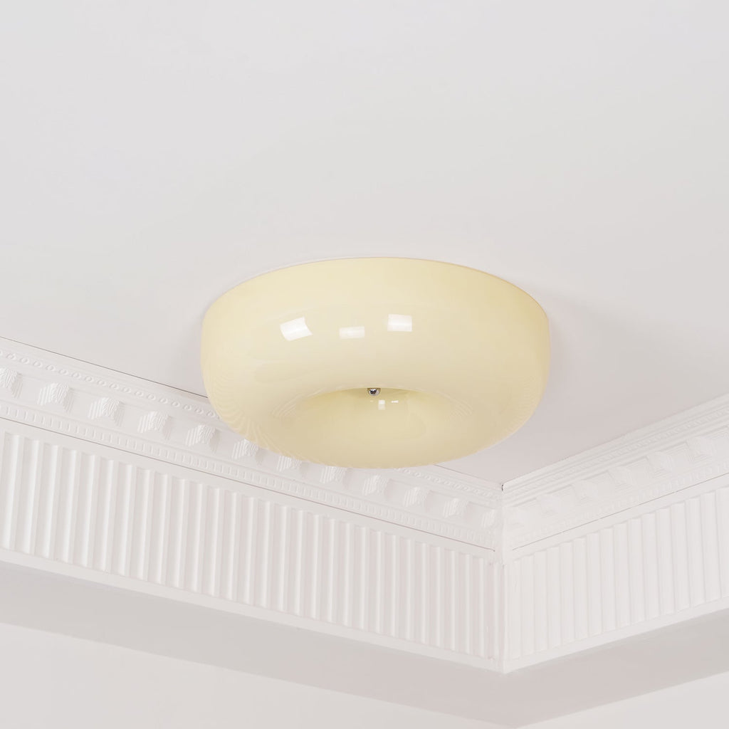 Cream Pudding Ceiling Light, Mouth-Blown Matt Glass, LED, Dimmable