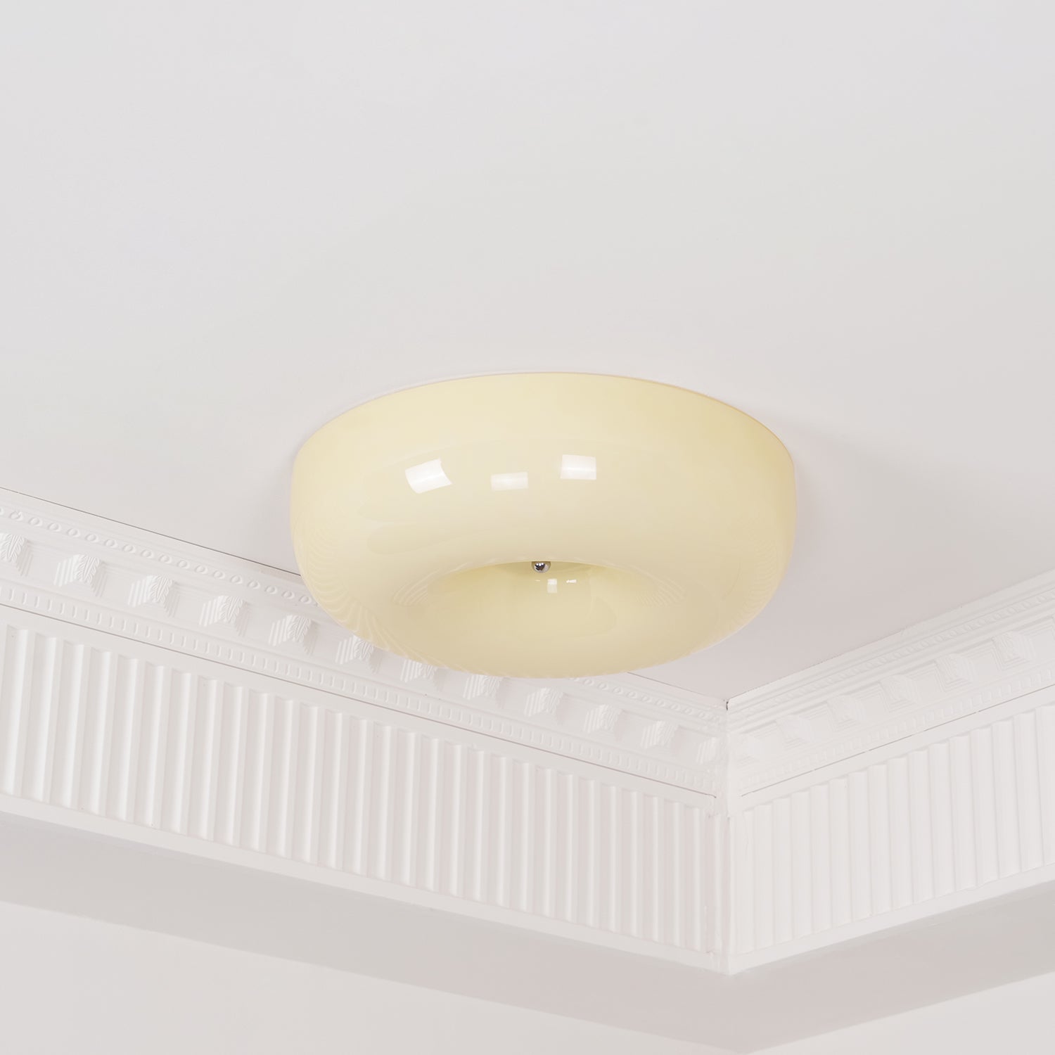 Cream Pudding Ceiling Light, Mouth-Blown Matt Glass, LED, Dimmable