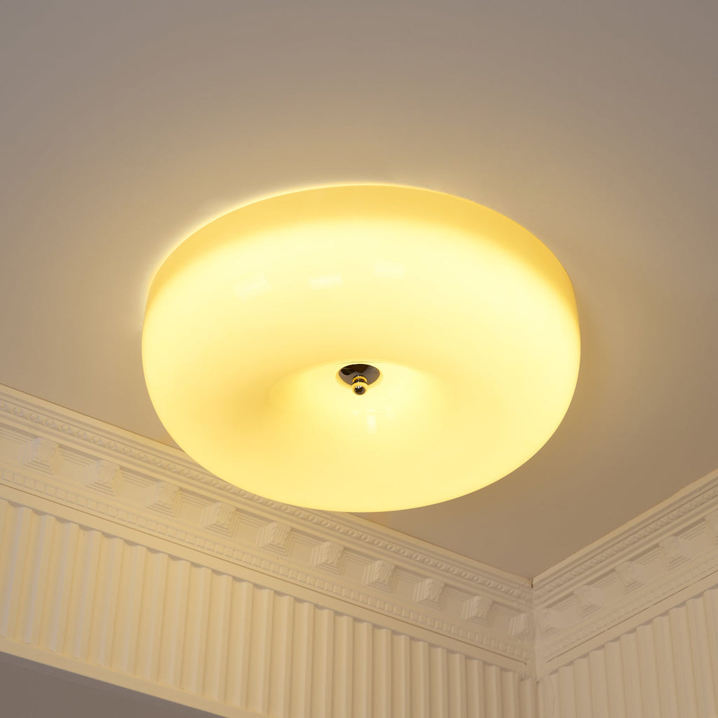 Cream Pudding Ceiling Light, Mouth-Blown Matt Glass, LED, Dimmable