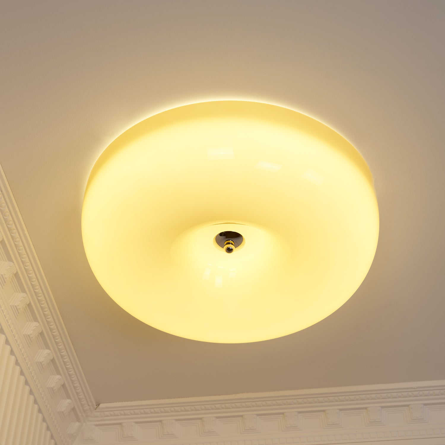 Cream Pudding Ceiling Light, Mouth-Blown Matt Glass, LED, Dimmable