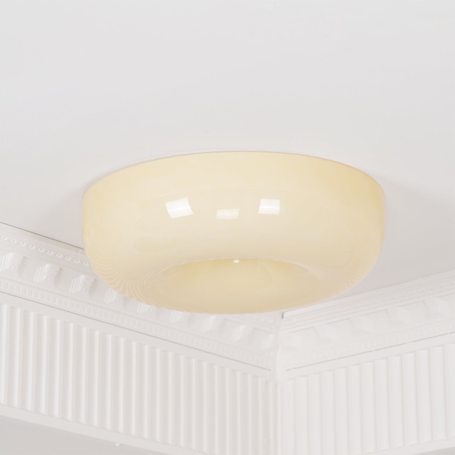 Cream Pudding Ceiling Light, Mouth-Blown Matt Glass, LED, Dimmable