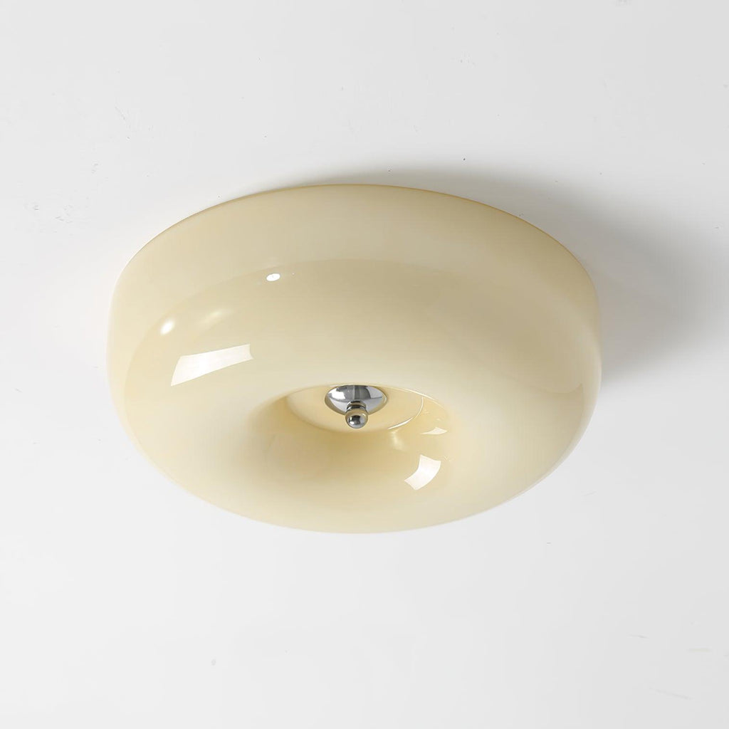 Cream Pudding Ceiling Light, Mouth-Blown Matt Glass, LED, Dimmable