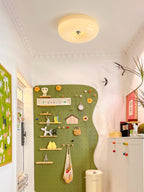 Cream Pudding ceiling light shown from a low angle