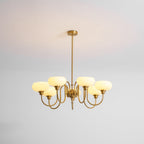 Persimmon lysekrone, mælkehvidt og cremet glas, E27, guld eller krom