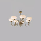 Persimmon chandelier seen from below showing glass cluster