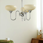 Persimmon chandelier detail showing milk-white glass finish