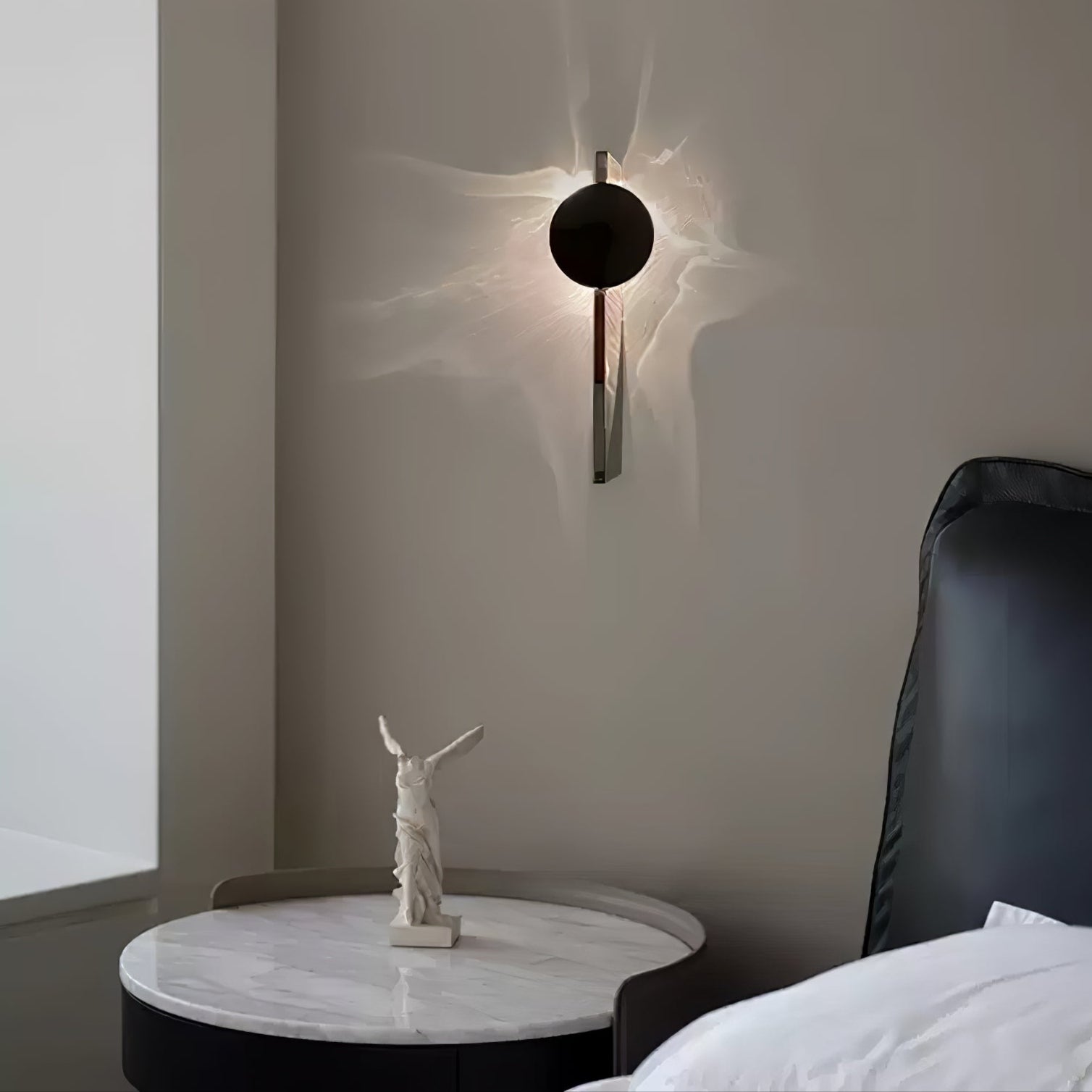 Wall Lamp, Kinetic Shadow Chrome Sculpture, Integrated LED, Dimmable