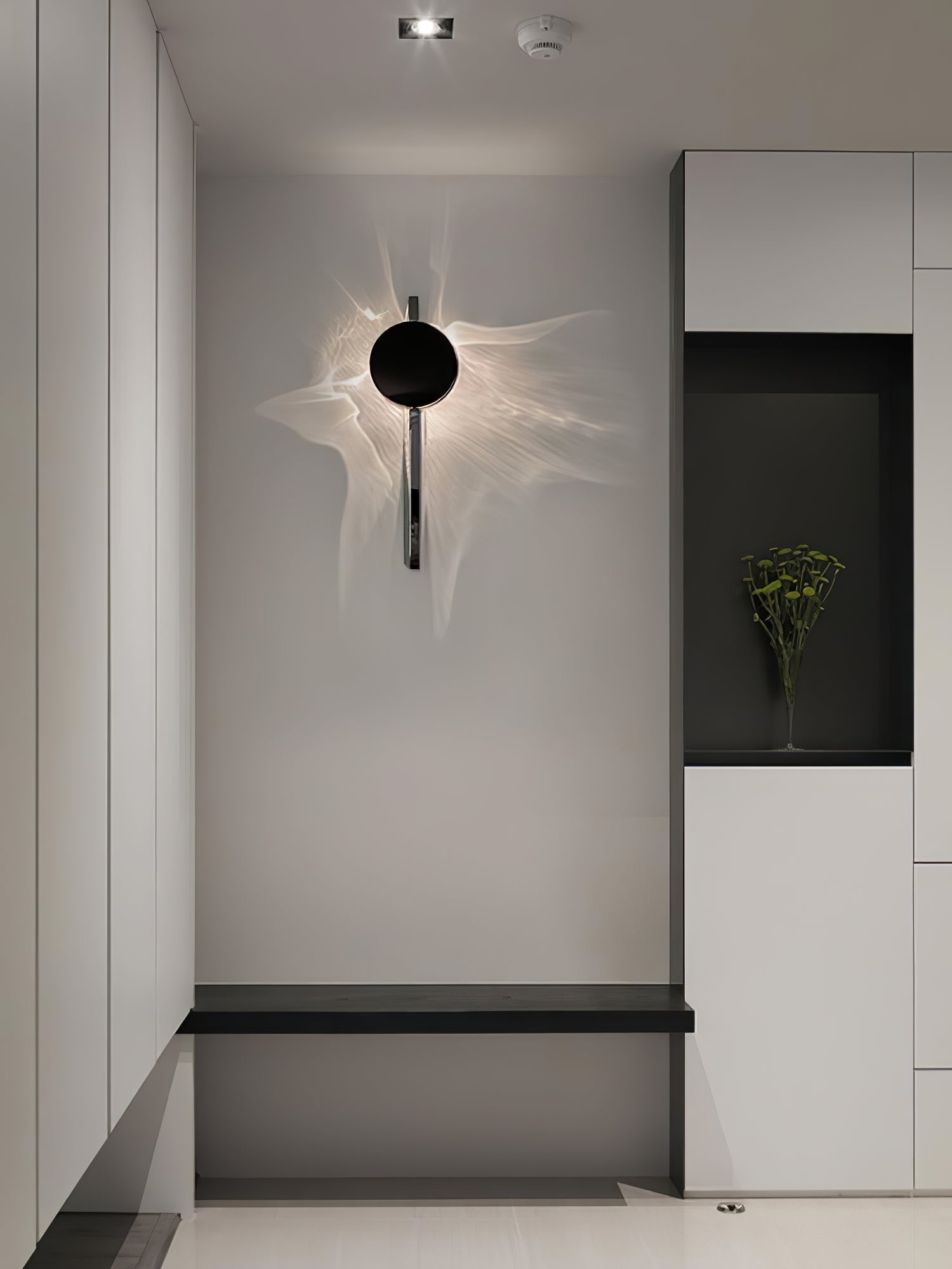 Wall Lamp, Kinetic Shadow Chrome Sculpture, Integrated LED, Dimmable