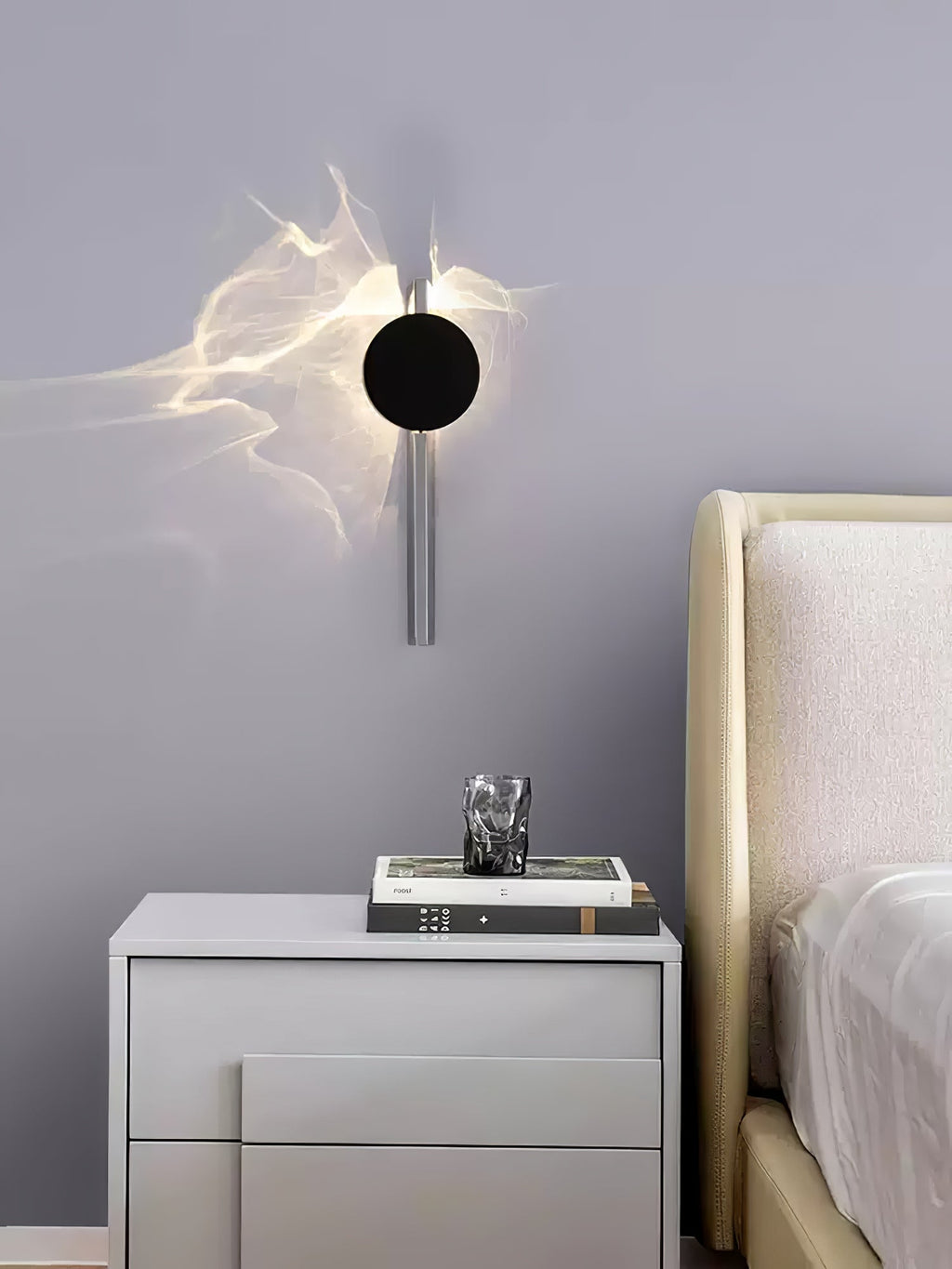 Wall Lamp, Kinetic Shadow Chrome Sculpture, Integrated LED, Dimmable