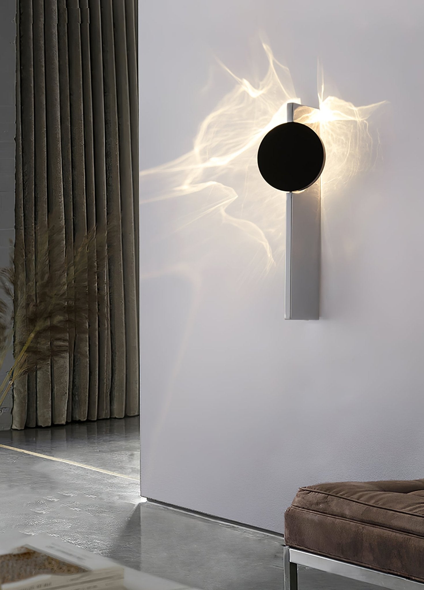 Wall Lamp, Kinetic Shadow Chrome Sculpture, Integrated LED, Dimmable
