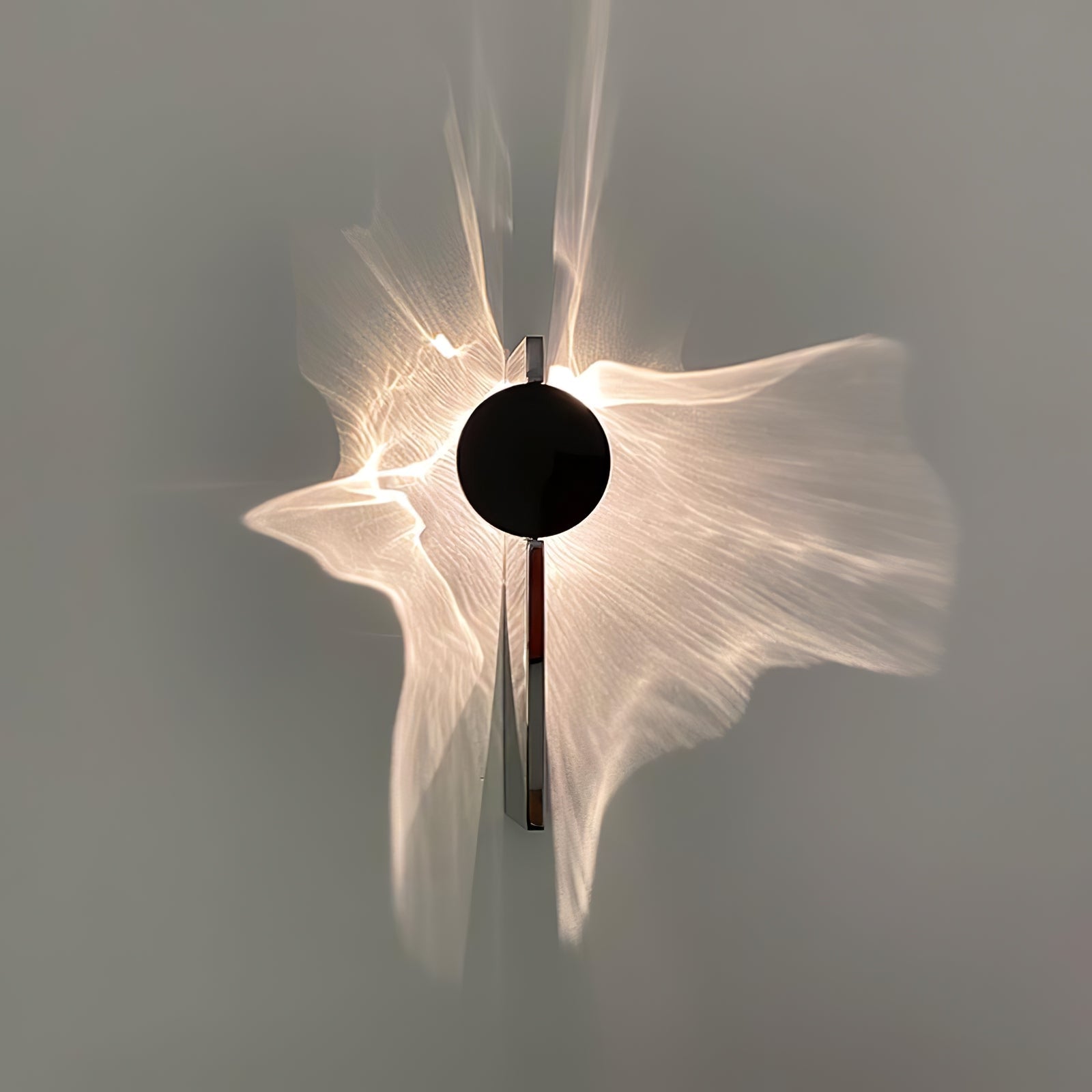 Wall Lamp, Kinetic Shadow Chrome Sculpture, Integrated LED, Dimmable