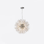 Another product shot of this Clérachic chandelier in a chrome finish, framed slightly closer against a white backdrop.