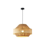 Unlit against a plain background, this Clérachic pendant's natural rattan shade hangs from a slim black cord.