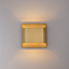 Wall Sconce, Curved Brass and Copper Finish, Modern Style, Single LED Bulb