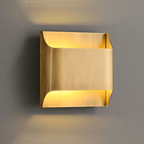 Wall Sconce, Curved Brass and Copper Finish, Modern Style, Single LED Bulb