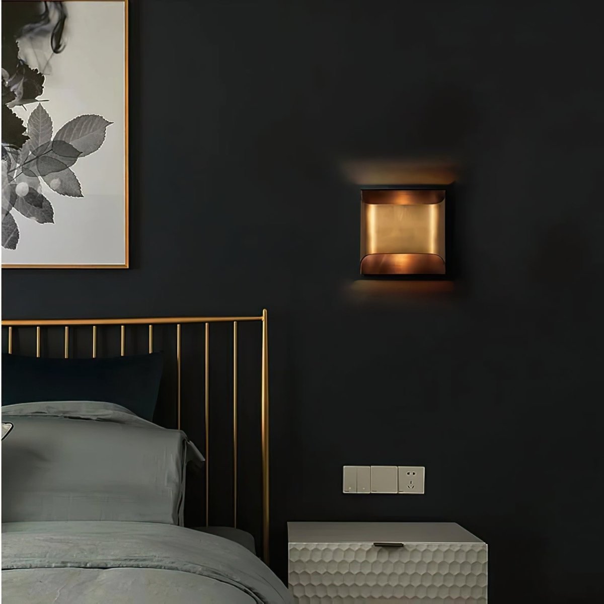 Wall Sconce, Curved Brass and Copper Finish, Modern Style, Single LED Bulb