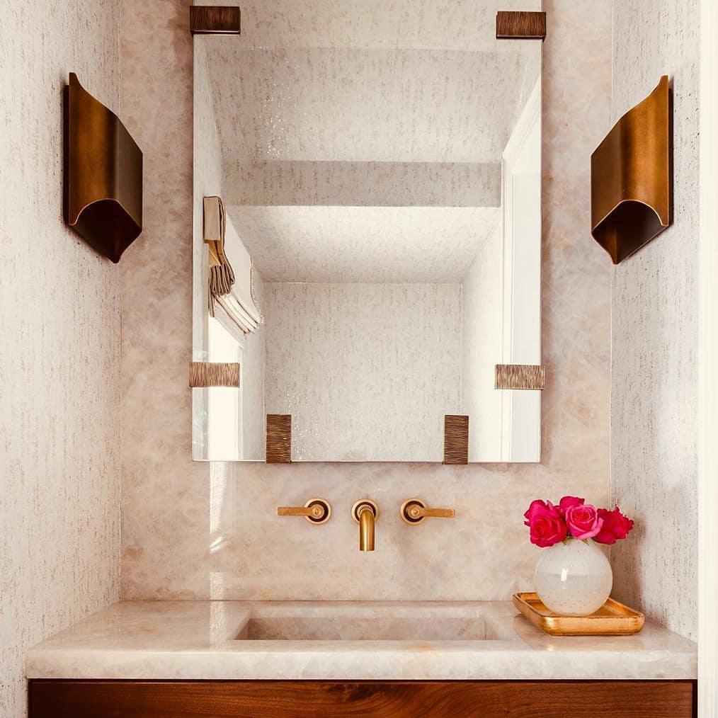 Wall Sconce, Curved Brass and Copper Finish, Modern Style, Single LED Bulb