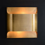 Wall Sconce, Curved Brass and Copper Finish, Modern Style, Single LED Bulb