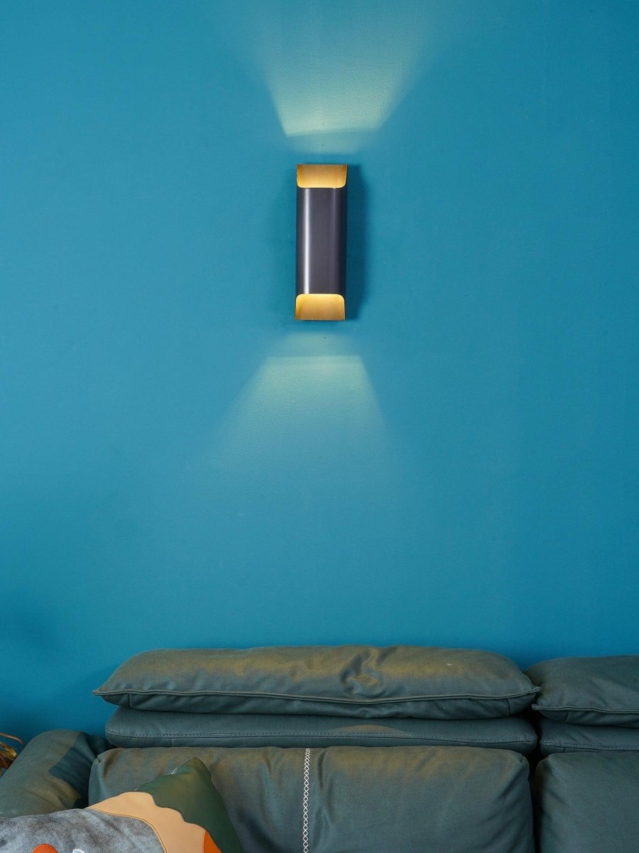 Wall Sconce, Curved Brass and Copper Finish, Modern Style, Single LED Bulb