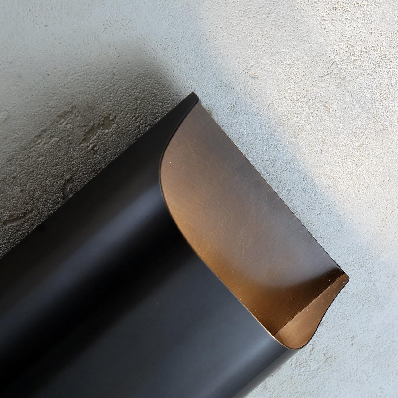 Wall Sconce, Curved Brass and Copper Finish, Modern Style, Single LED Bulb