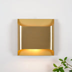 Wall Sconce, Curved Brass and Copper Finish, Modern Style, Single LED Bulb