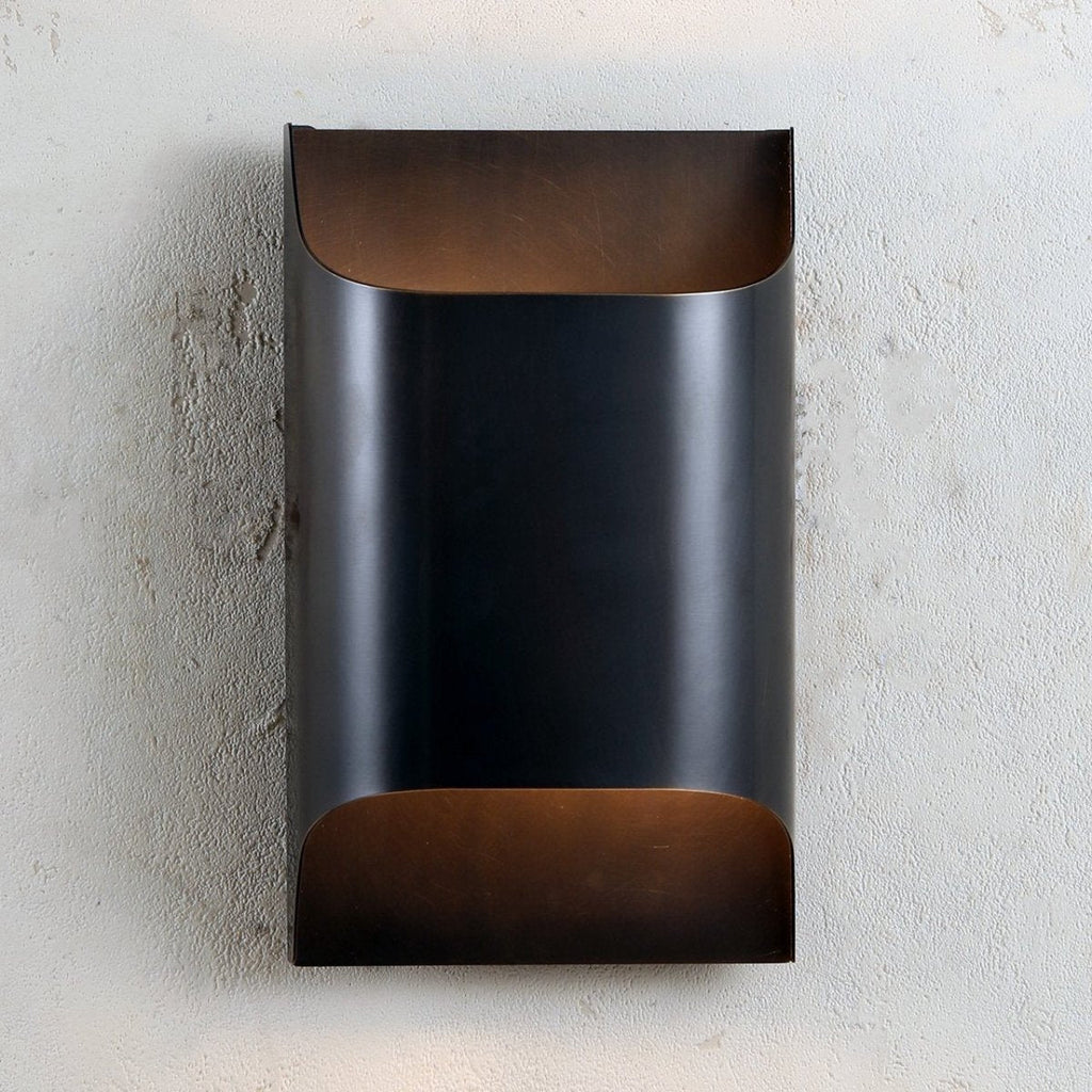 Wall Sconce, Curved Brass and Copper Finish, Modern Style, Single LED Bulb