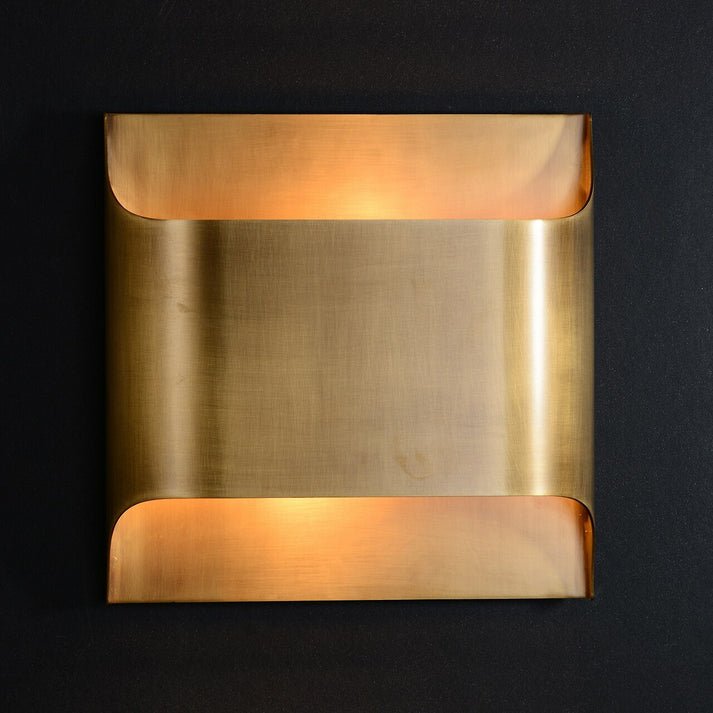 Wall Sconce, Curved Brass and Copper Finish, Modern Style, Single LED Bulb