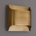 Wall Sconce, Curved Brass and Copper Finish, Modern Style, Single LED Bulb
