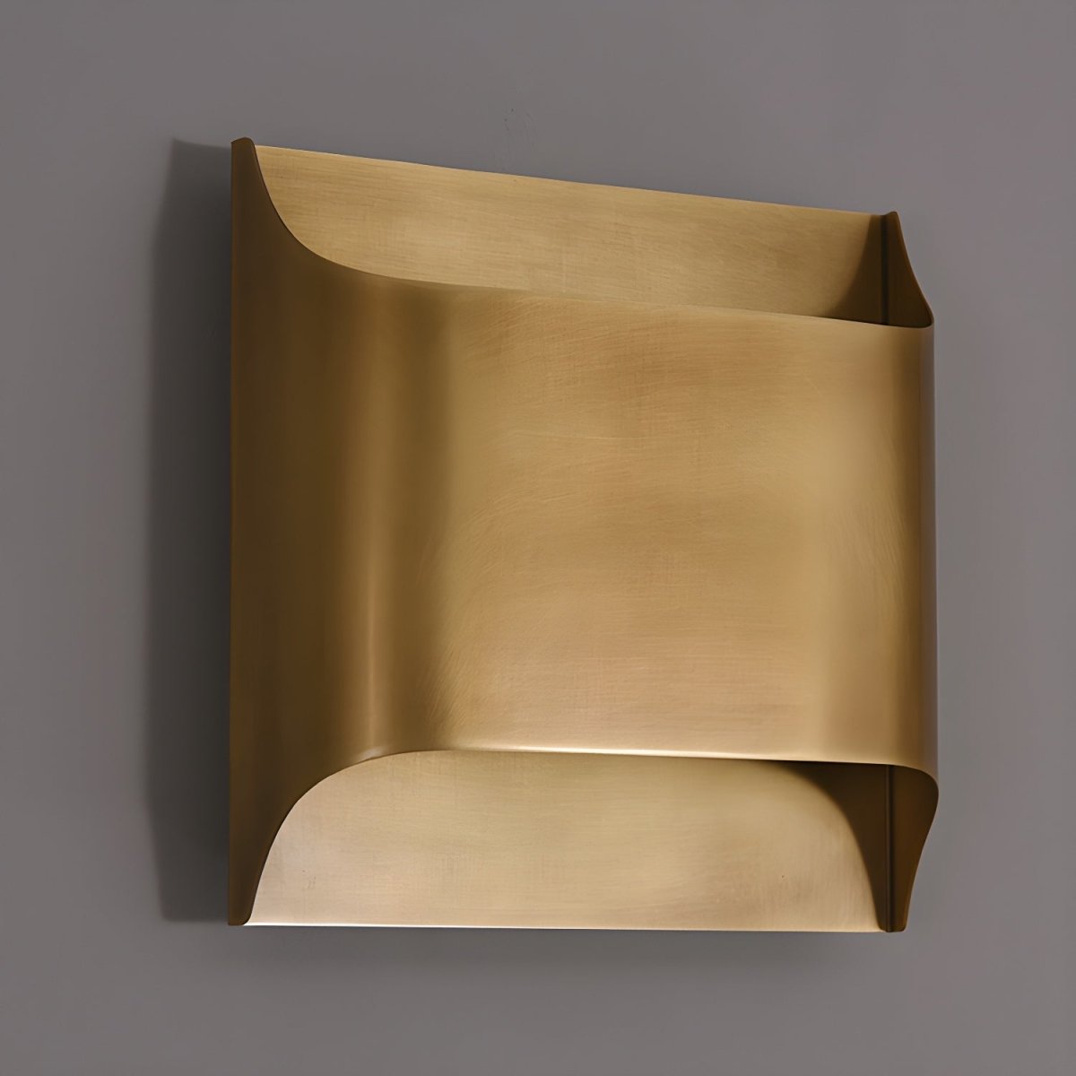 Wall Sconce, Curved Brass and Copper Finish, Modern Style, Single LED Bulb