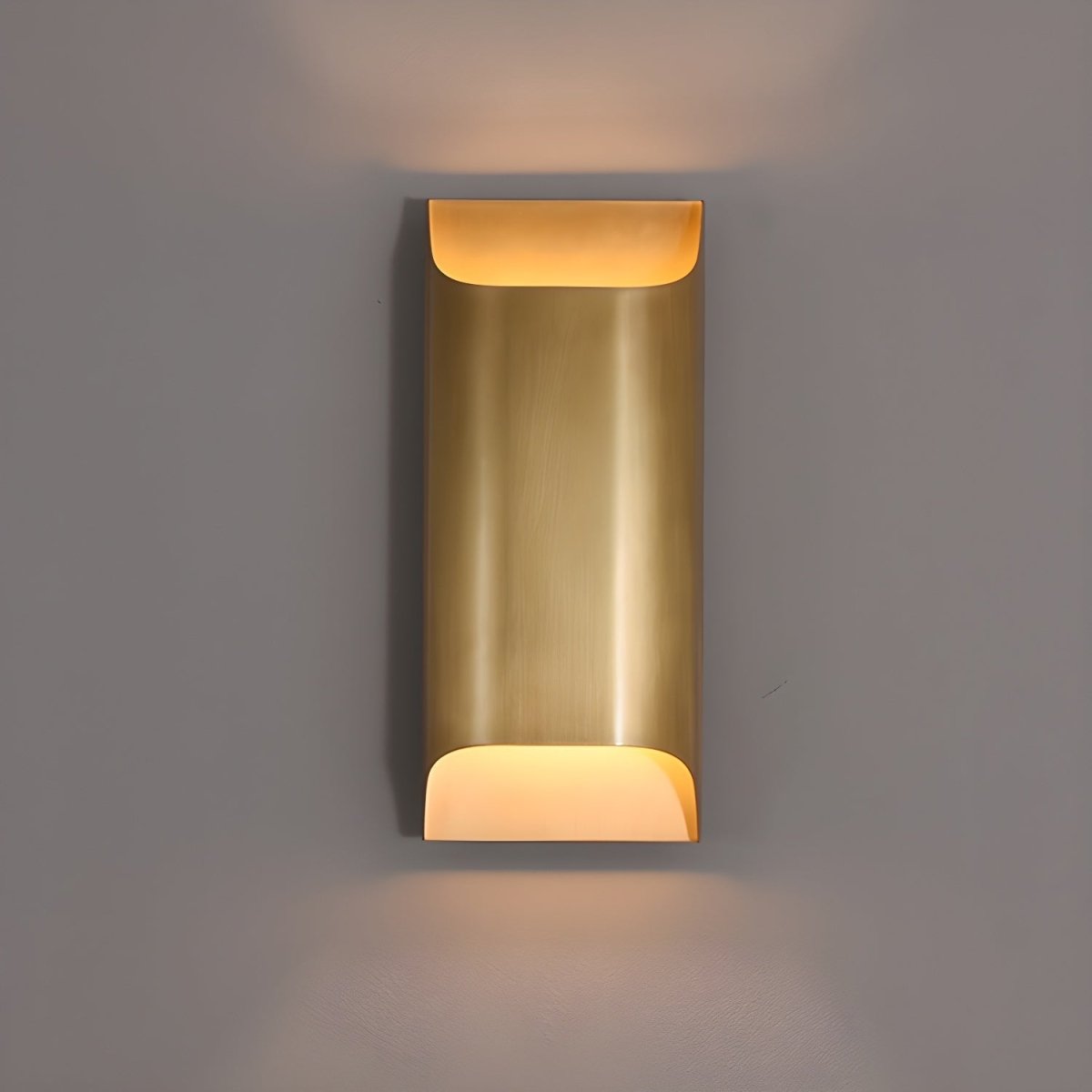 Wall Sconce, Curved Brass and Copper Finish, Modern Style, Single LED Bulb