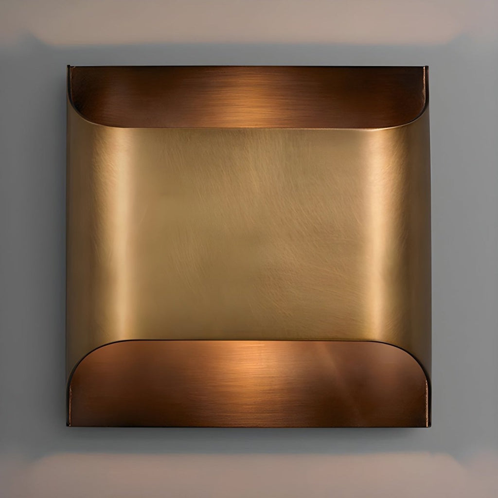 Wall Sconce, Curved Brass and Copper Finish, Modern Style, Single LED Bulb