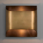 Wall Sconce, Curved Brass and Copper Finish, Modern Style, Single LED Bulb