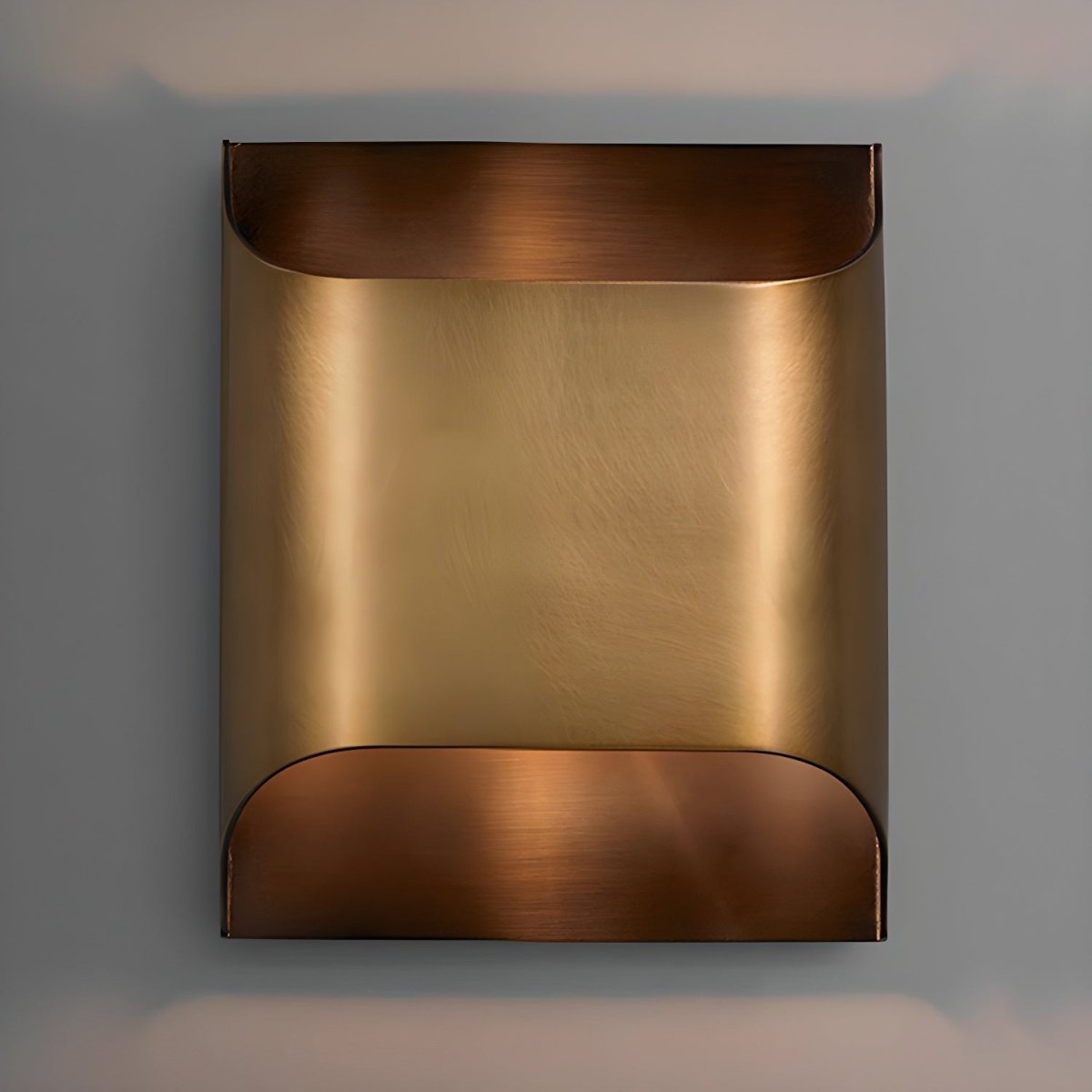Wall Sconce, Curved Brass and Copper Finish, Modern Style, Single LED Bulb
