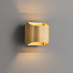 Wall Sconce, Curved Brass and Copper Finish, Modern Style, Single LED Bulb