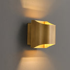 Wall Sconce, Curved Brass and Copper Finish, Modern Style, Single LED Bulb