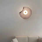 Aplique de Parede, Abajur Curvo em Vidro Japandi, Estrutura em Metal e Ferro, Luz LED Individual