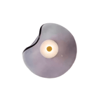 Aplique de Parede, Abajur Curvo em Vidro Japandi, Estrutura em Metal e Ferro, Luz LED Individual