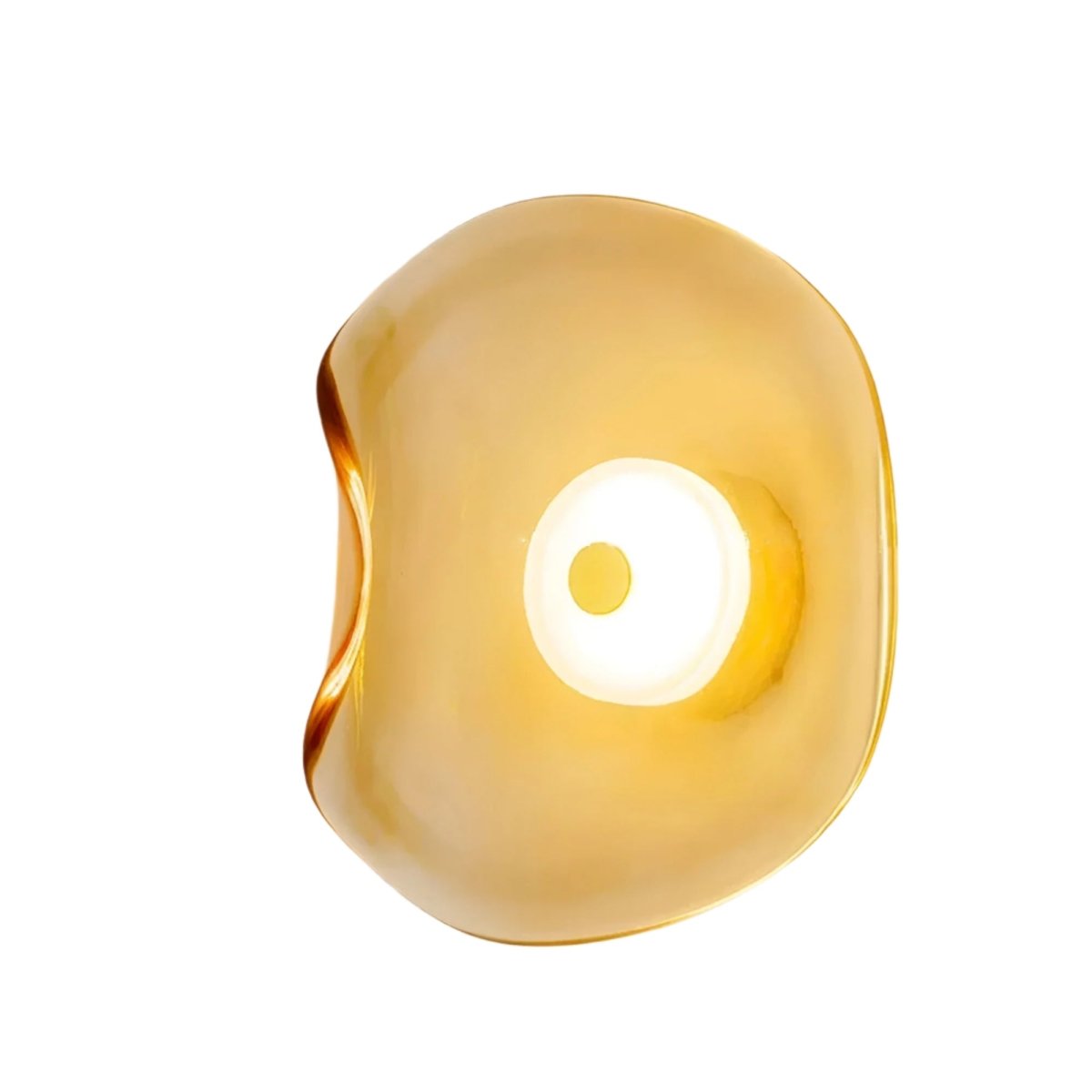 Aplique de Parede, Abajur Curvo em Vidro Japandi, Estrutura em Metal e Ferro, Luz LED Individual