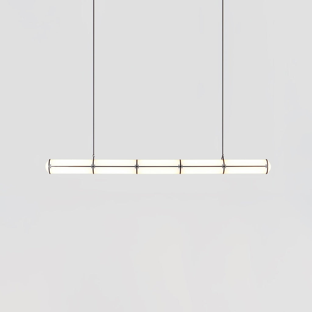 Linear pendant light shown in an architectural interior setting