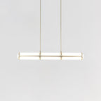 Linear pendant light close-up of the cylindrical form and finish
