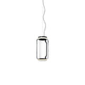 Studio shot of this Clérachic pendant's single wide glass cylinder with its black cord visible inside, on a white background.