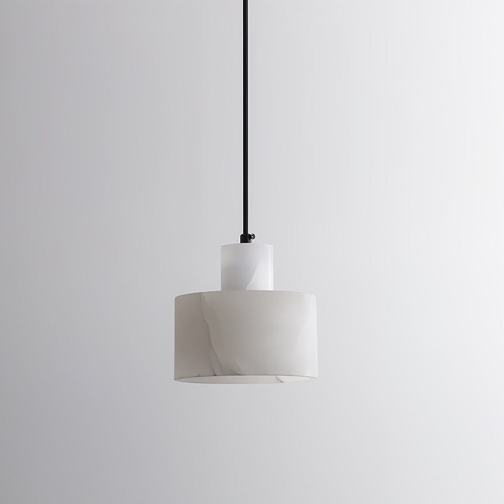 Detail of warm light passing through the alabaster shade