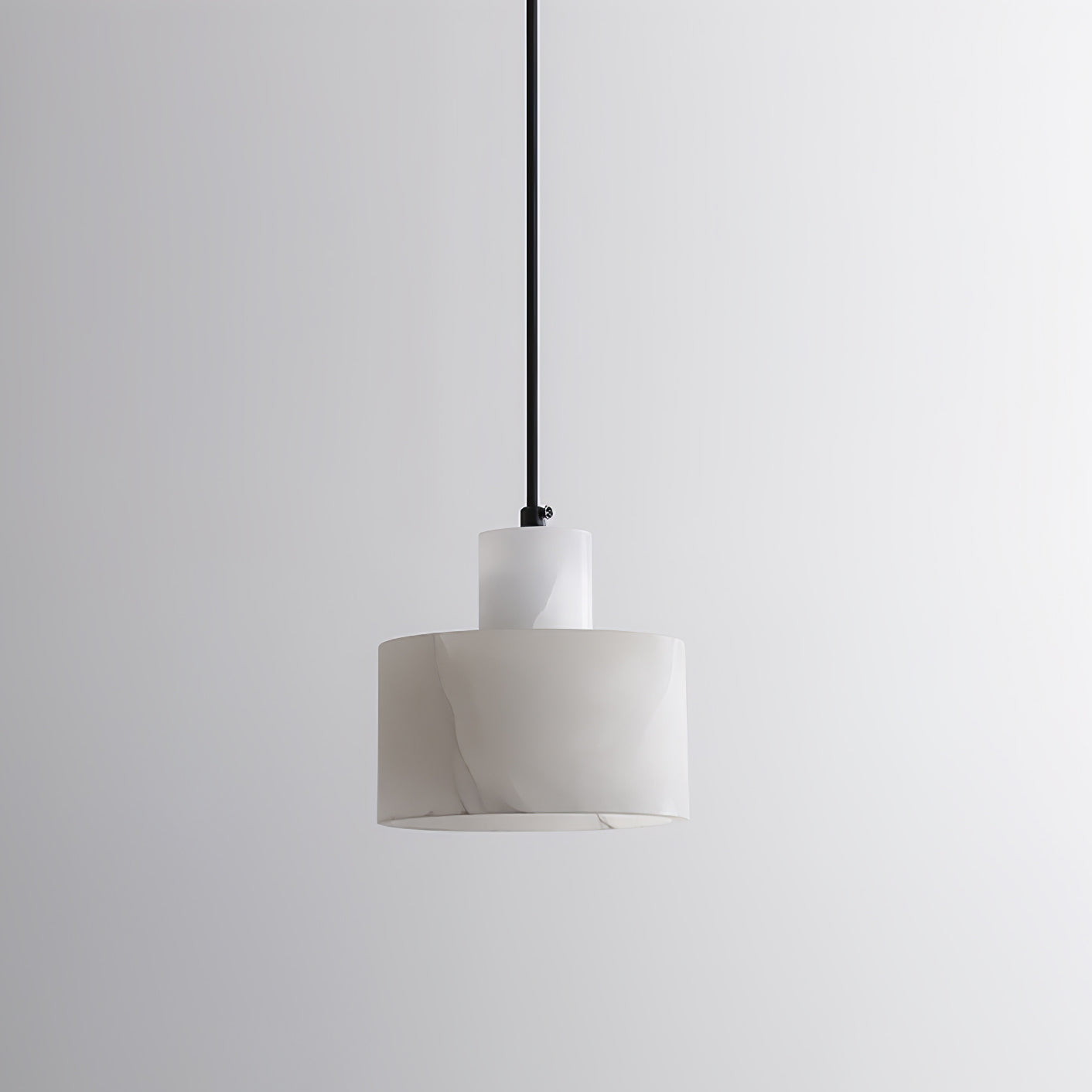 Detail of warm light passing through the alabaster shade