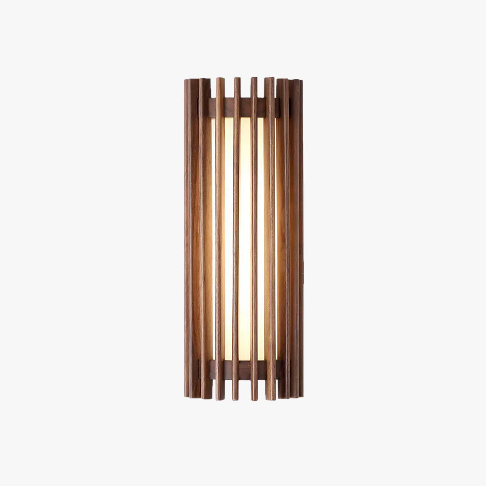 Muto Walnut Wood Wall Lamp, Hardwired Indoor Sconce, Integrated LED