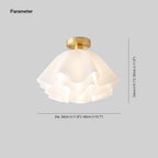 Dimension drawing for the Clérachic Pleated Petal Ceiling Light: Dia. 30 cm (11.8″) or 40 cm (15.7″) wide, 24 cm (9.1″) or 30 cm (11.8″) high.