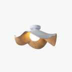 Muto Wood & Resin Ceiling Light, Black And White Finish