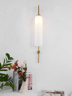 Modern glass wall lamp styled in a calm interior