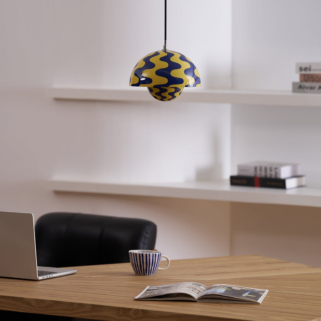 Flowerpot Pendant Light, Dual-Dome Aluminum Shade, Hardwired Ceiling Fixture
